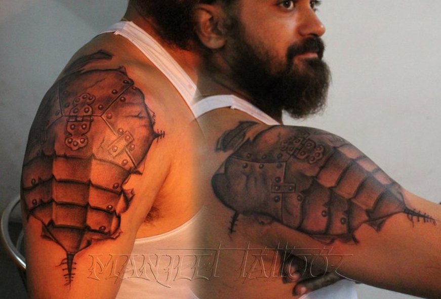 3D Armor Tattoo, Best Tattoo Shop in India - Manjeet Tattooz